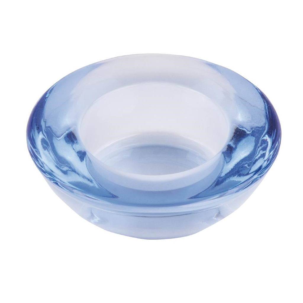 Olympia Saucer Tealight Holder Blue - 75 x 75mm (Pack of 6) GM226