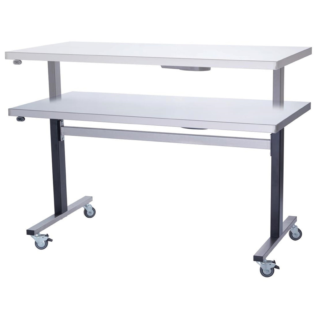 Parry Stainless Steel Adjustable Height Table Wide Electric Mobile 1500mm GM993
