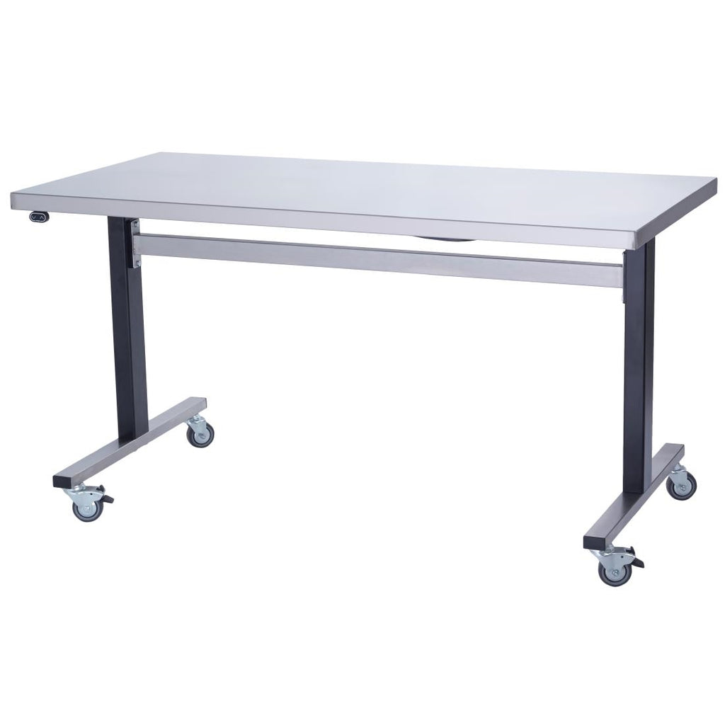 Parry Stainless Steel Adjustable Height Table Wide Electric Mobile 1500mm GM993