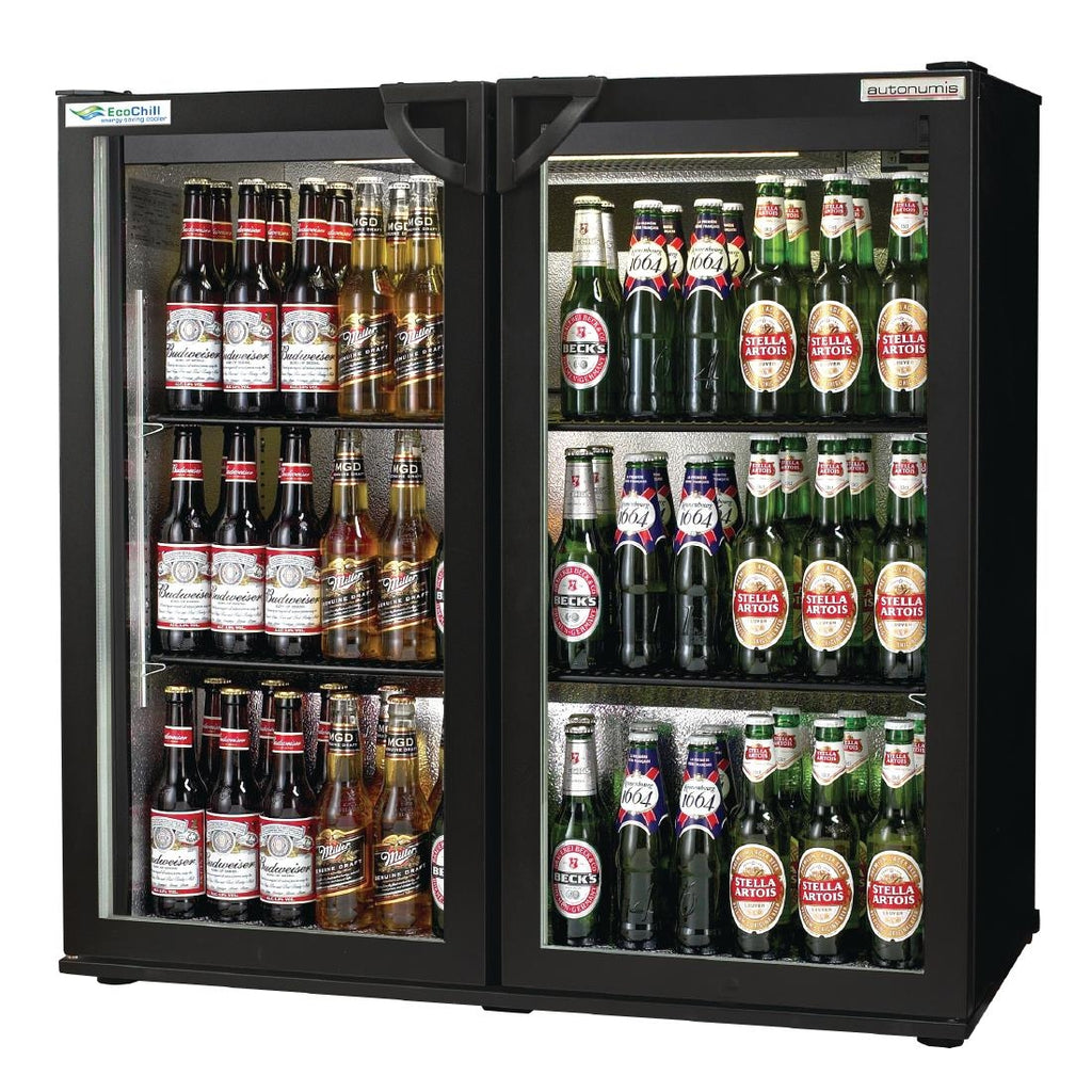Autonumis EcoChill Double Hinged Door 3Ft Back Bar Cooler Black A215189 GN374