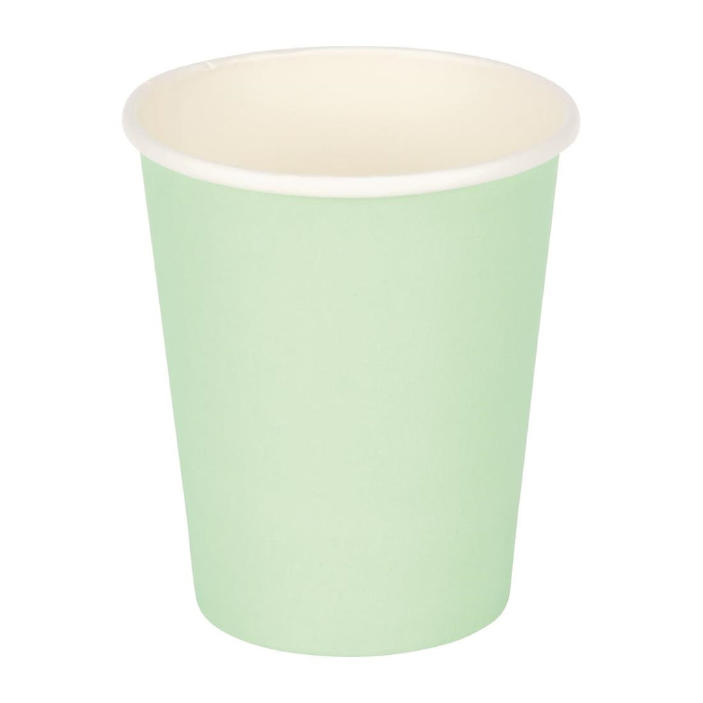 Fiesta Recyclable Coffee Cups Single Wall Turquoise 225ml / 8oz (Pack of 50) GP400