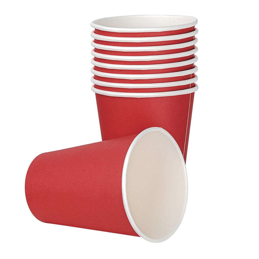 Fiesta Recyclable Single Wall Takeaway Coffee Cups Red 340ml / 12oz (Pack of 50) GP407
