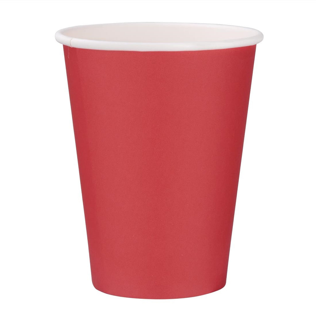 Fiesta Recyclable Single Wall Takeaway Coffee Cups Red 340ml / 12oz (Pack of 1000) GP410