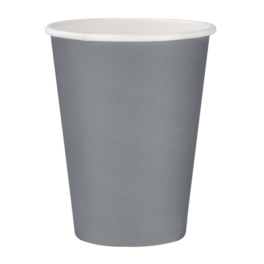 Fiesta Recyclable Coffee Cups Single Wall Charcoal 340ml / 12oz (Pack of 50) GP413