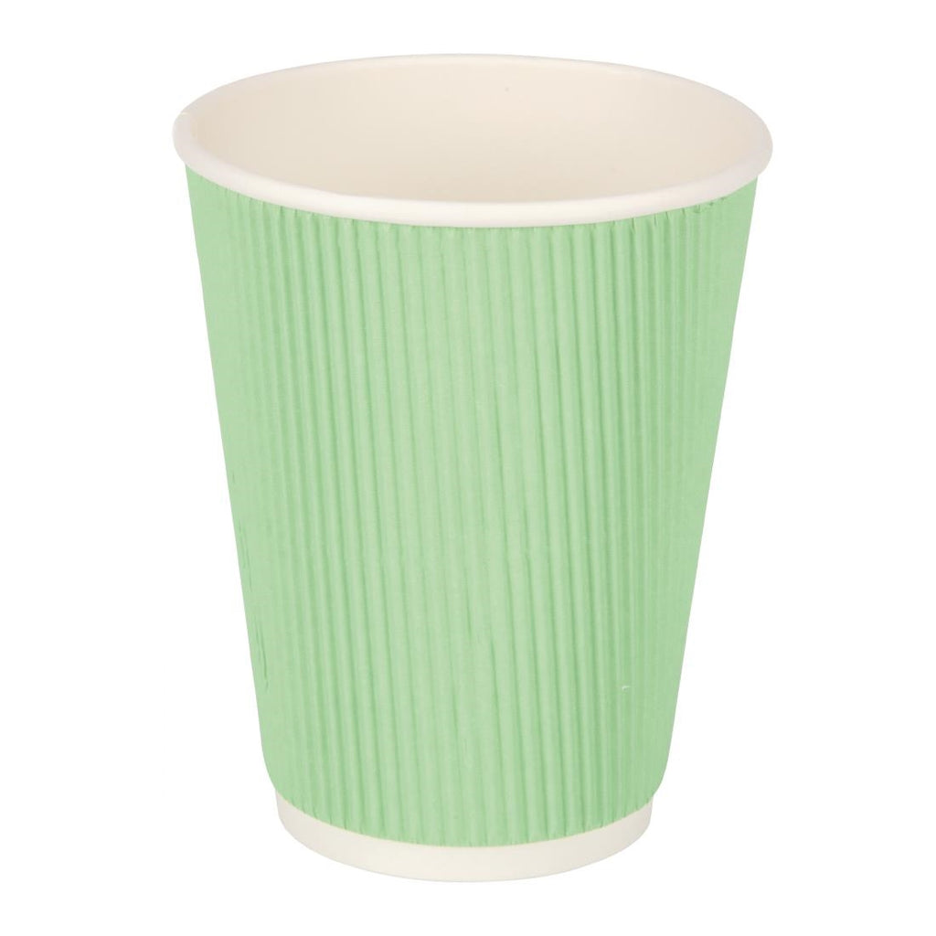 Fiesta Disposable Coffee Cups Ripple Wall Turquoise 340ml / 12oz (Pack of 25) GP419