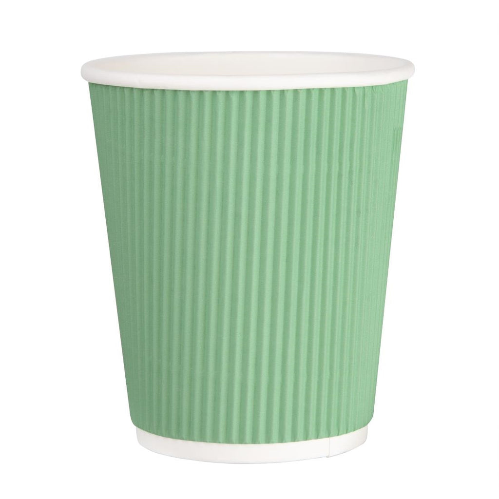 Fiesta Recyclable Coffee Cups Ripple Wall Turquoise 225ml / 8oz (Pack of 500) GP421