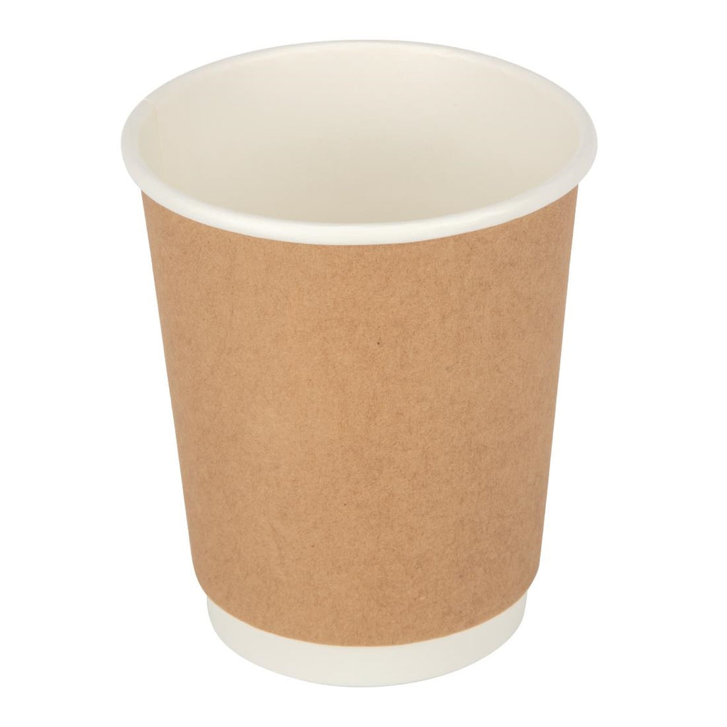 Fiesta Recyclable Coffee Cups Double Wall Kraft 225ml / 8oz (Pack of 25) GP436