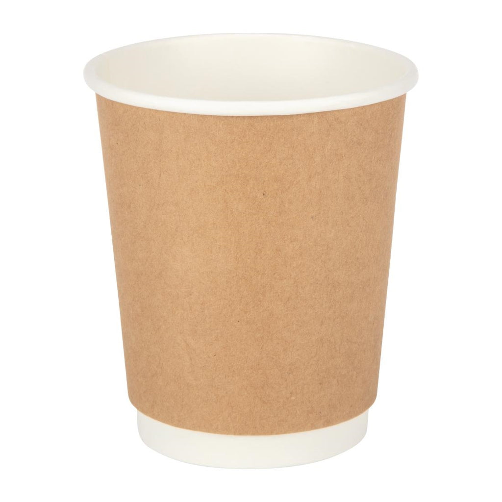 Fiesta Recyclable Coffee Cups Double Wall Kraft 225ml / 8oz (Pack of 25) GP436