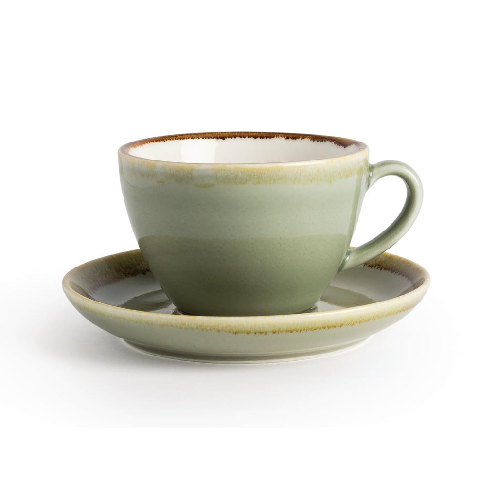 Olympia Kiln Cappuccino Cup Moss 340ml (Pack of 6) GP480