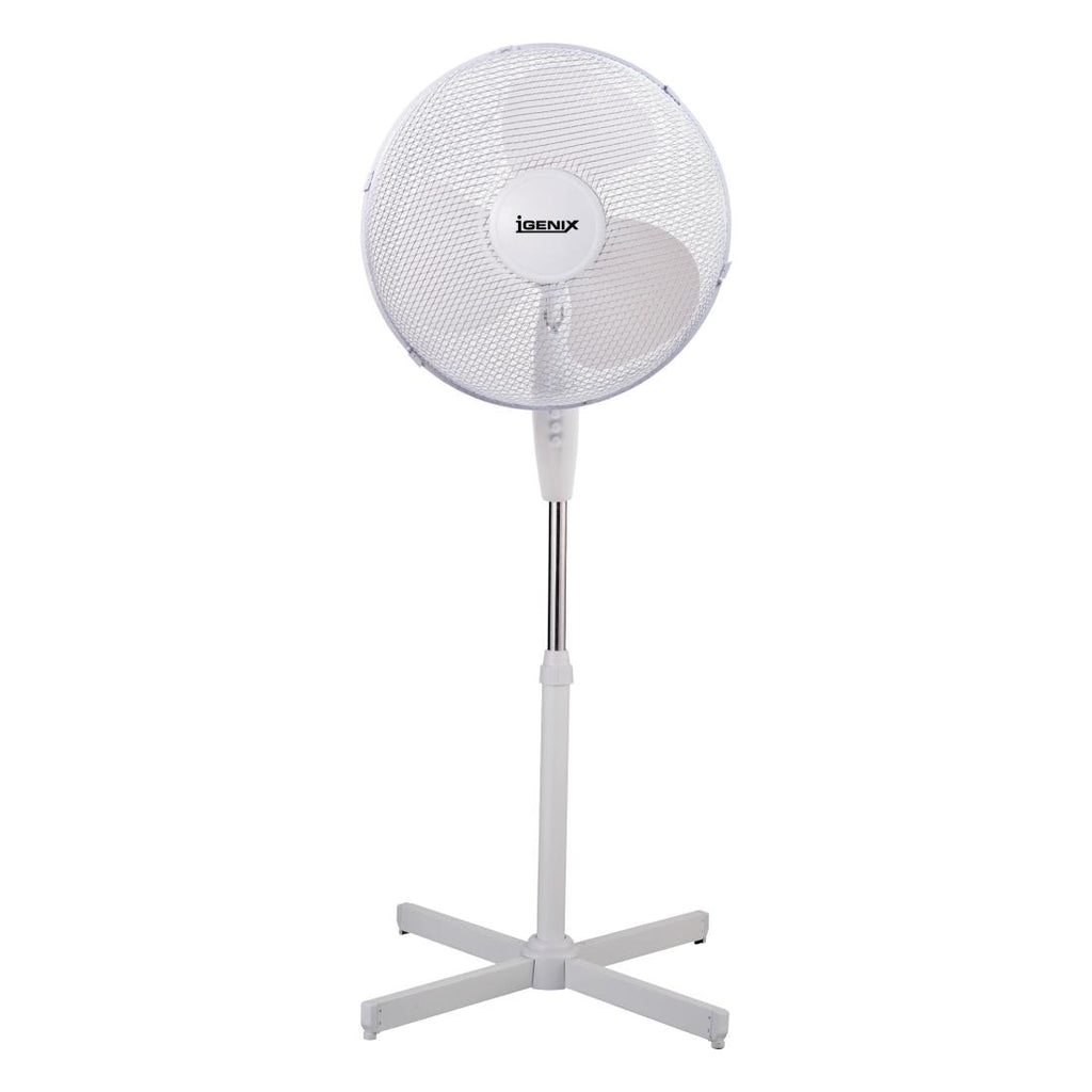 Igenix 16" Oscillating White Stand Fan GR389