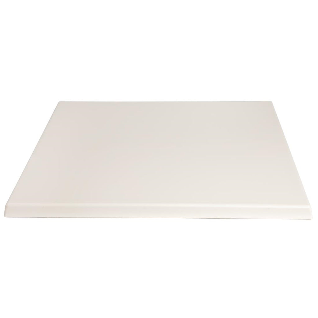 Werzalit Pre-drilled Square Table Top  Cream 600mm GT159