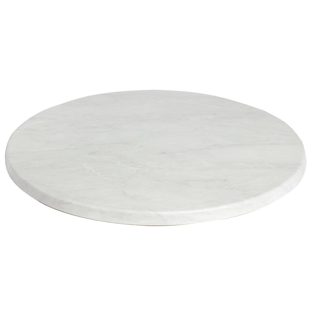 Werzalit Pre-drilled Round Table Top  Carrara 600mm GT162