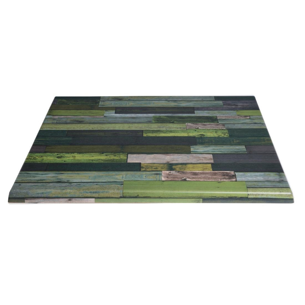 Werzalit Pre-drilled Square Table Top  Blanchas Green 600mm GT177