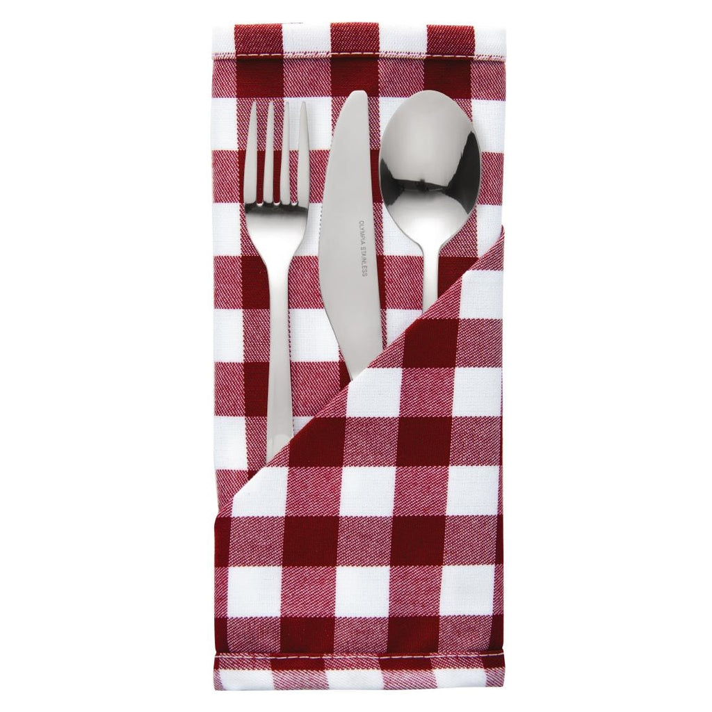 Gingham Polyester Napkins Red Check (Pack of 10) HB580