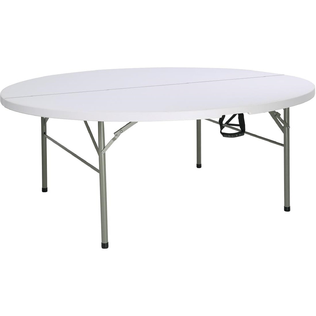 Bolero Round PE Centre Folding Table White 6ft (Single) HC270