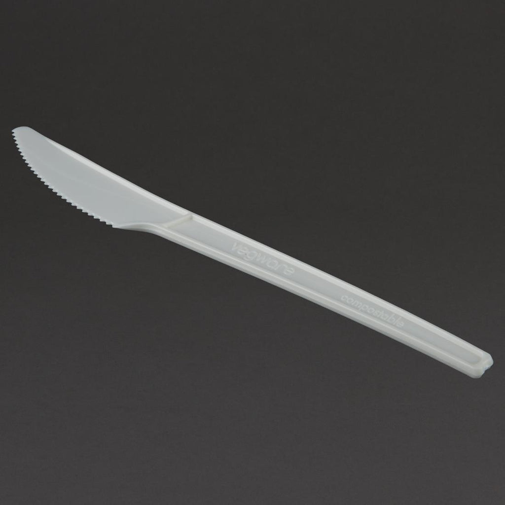 Vegware Lightweight Compostable CPLA Knives White (Pack of 50) HC606