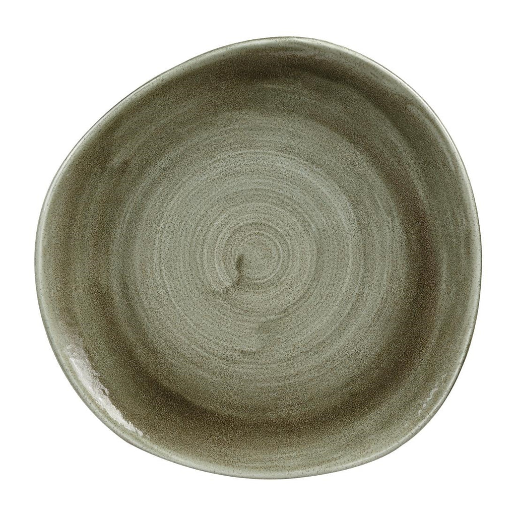 Churchill Stonecast Patina Antique Organic Round Plates Green 286mm (Pack of 12) HC820