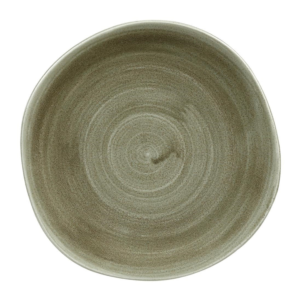 Churchill Stonecast Patina Antique Organic Round Plates Green 264mm (Pack of 12) HC821