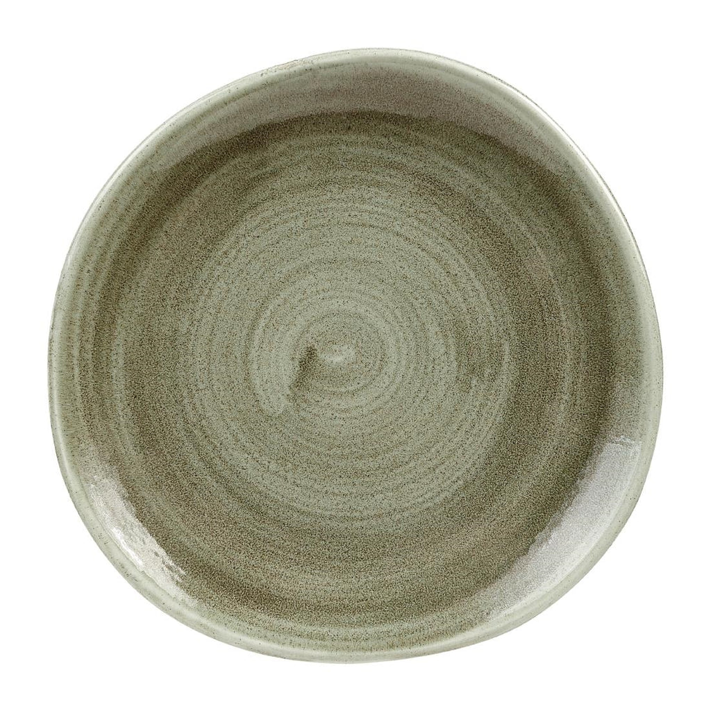Churchill Stonecast Patina Antique Organic Round Plates Green 210mm (Pack of 12) HC822