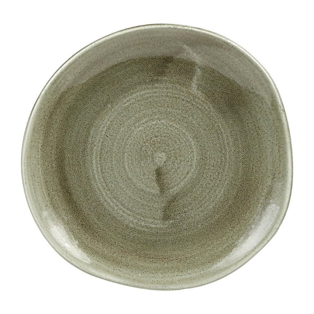 Churchill Stonecast Patina Antique Organic Round Plates Green 186mm (Pack of 12) HC823