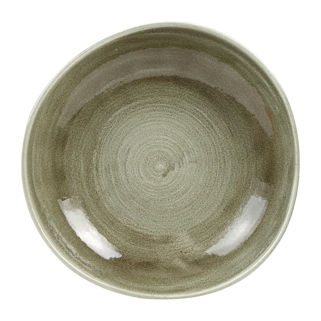 Churchill Stonecast Patina Antique Organic Round Bowls Green 253mm (Pack of 12) HC824