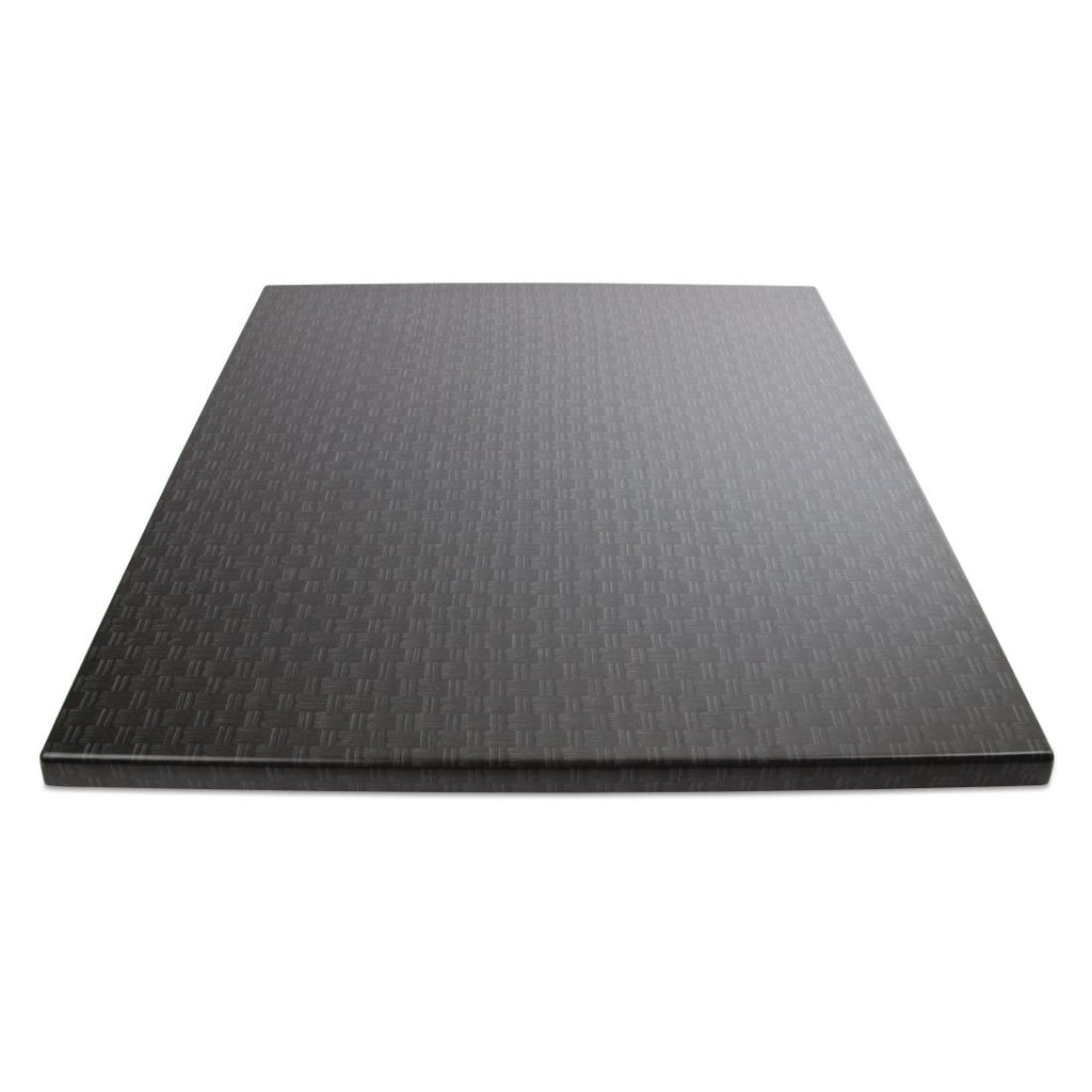 Werzalit Square 600mm Table Top Black Rattan HD115