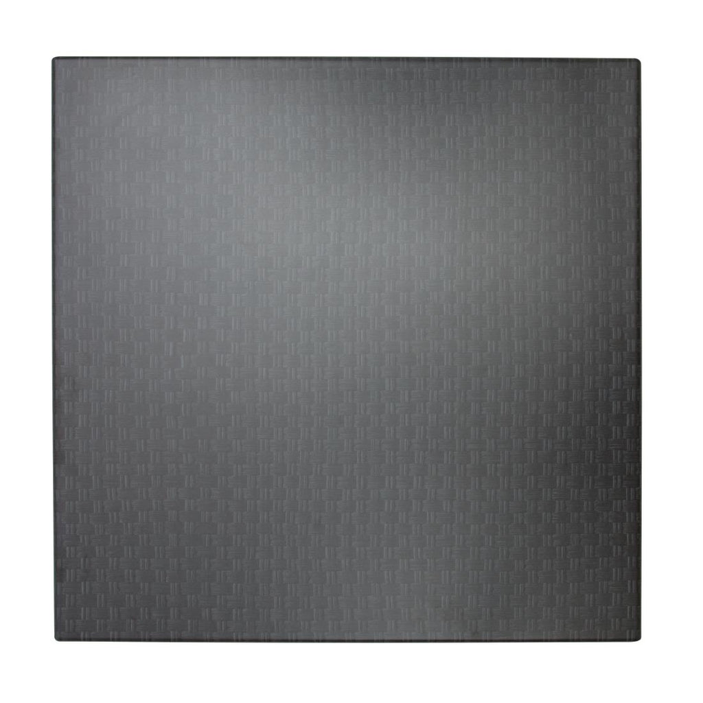 Werzalit Square 800mm Table Top Black Rattan HD117