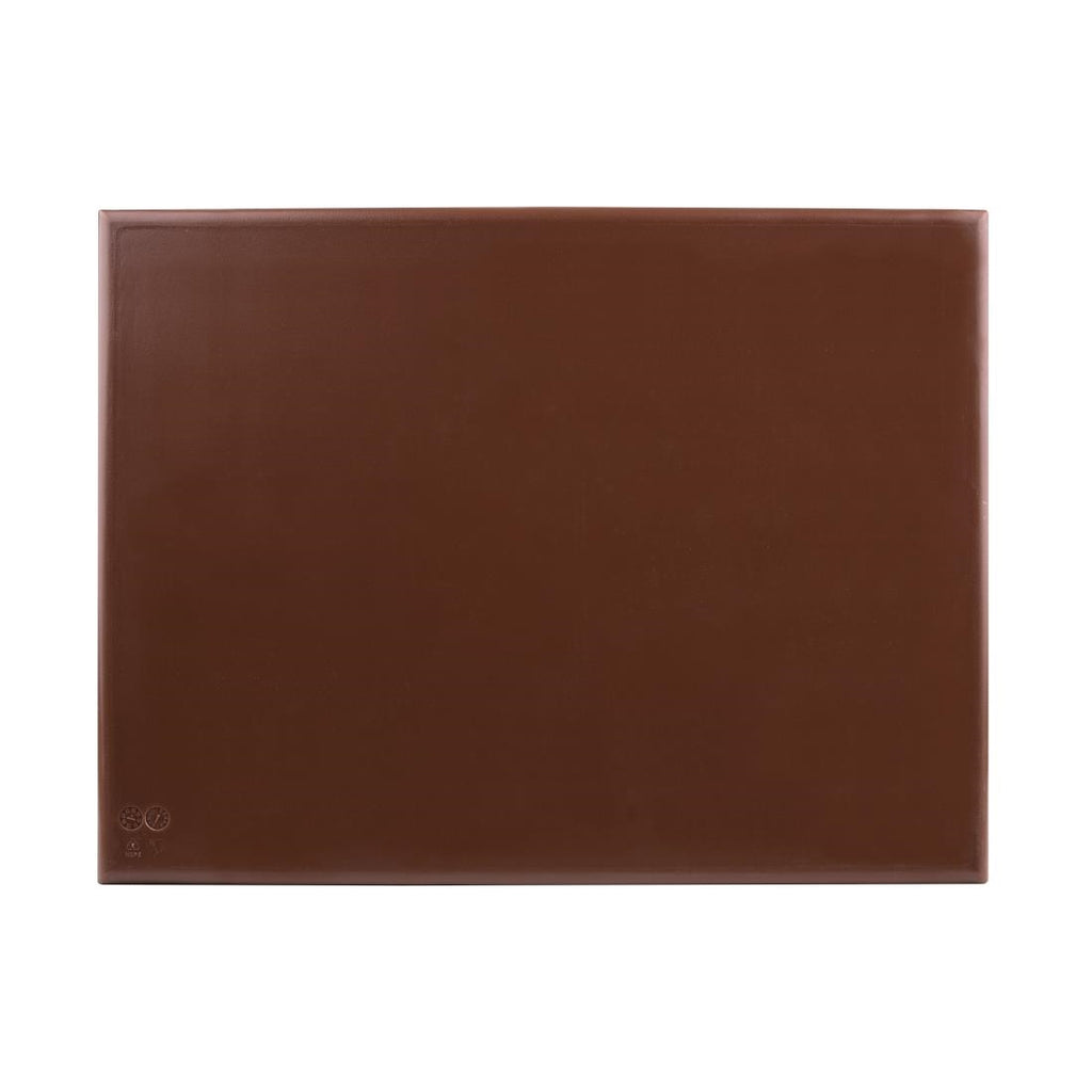Hygiplas Extra Thick High Density Brown Chopping Board Large J041