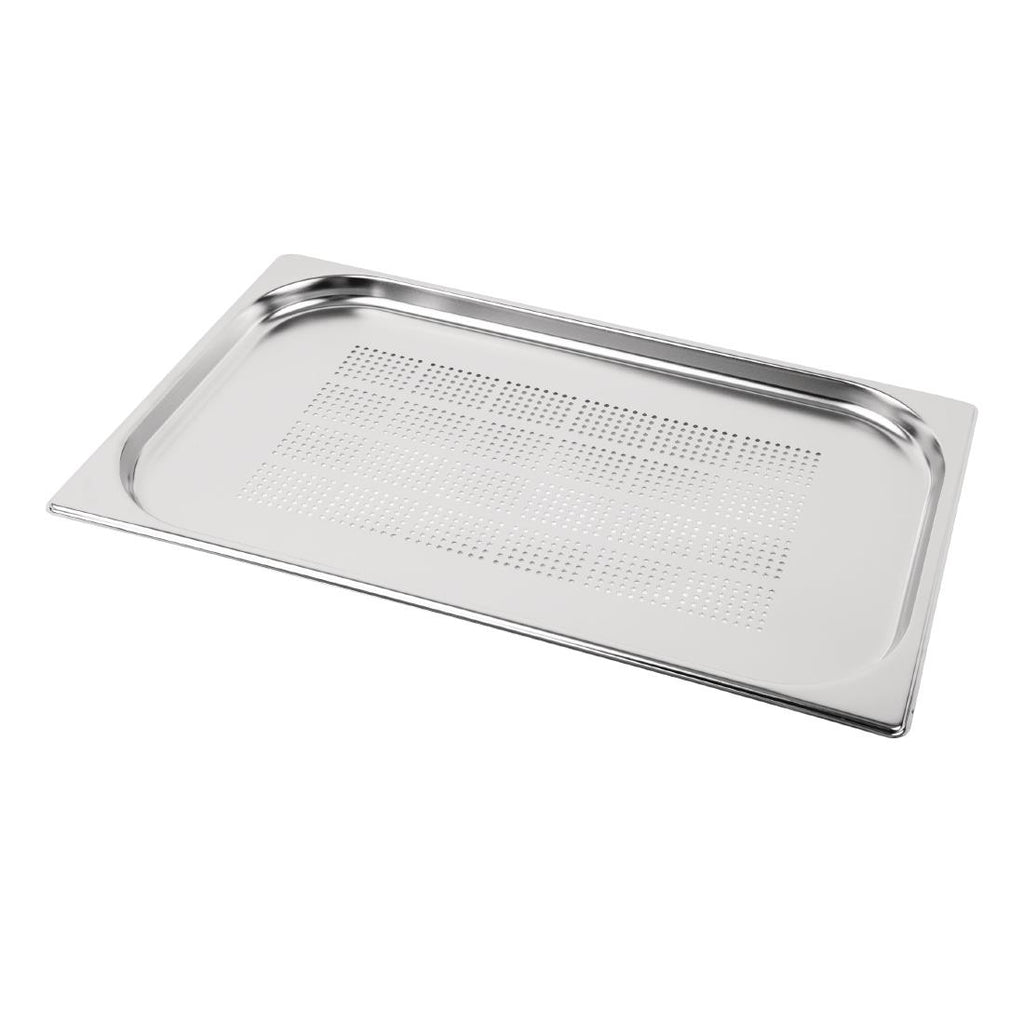 Vogue Stainless Steel Perforated 1/1 Gastronorm Pan 20mm K827