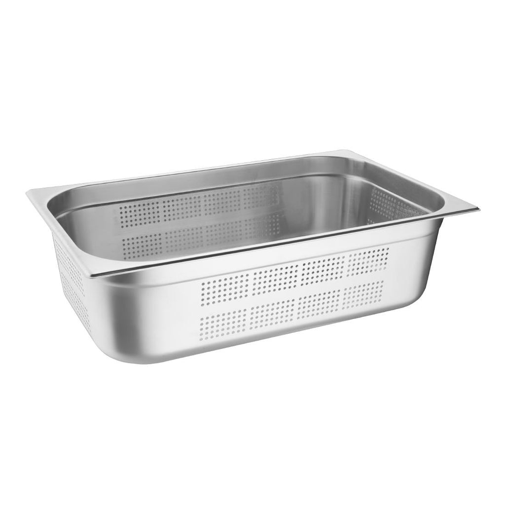 Vogue Stainless Steel Perforated 1/1 Gastronorm Pan 150mm K842
