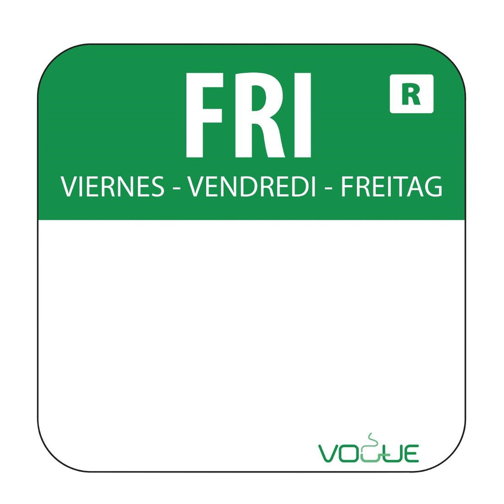 Vogue Removable Colour Coded Food Labels Friday (Pack of 1000) L935