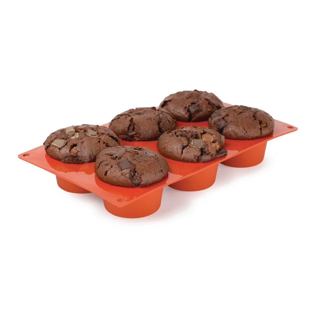 Pavoni Formaflex Silicone Muffin Mould 6 Cup N933