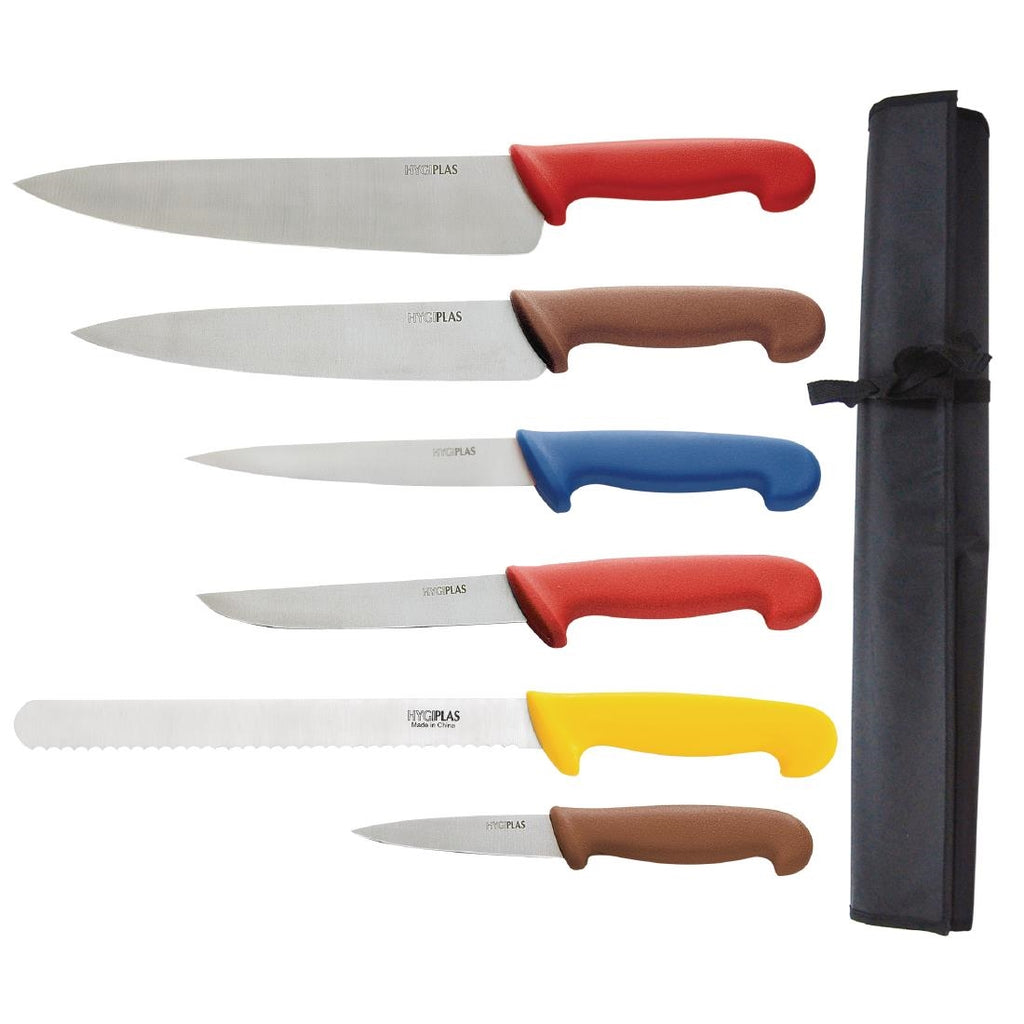 Hygiplas Colour Coded Chefs Knife Set with Wallet S088