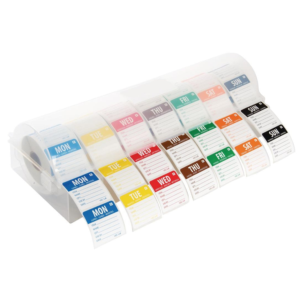 Removable Colour Coded Food Labels with 2" Dispenser S811