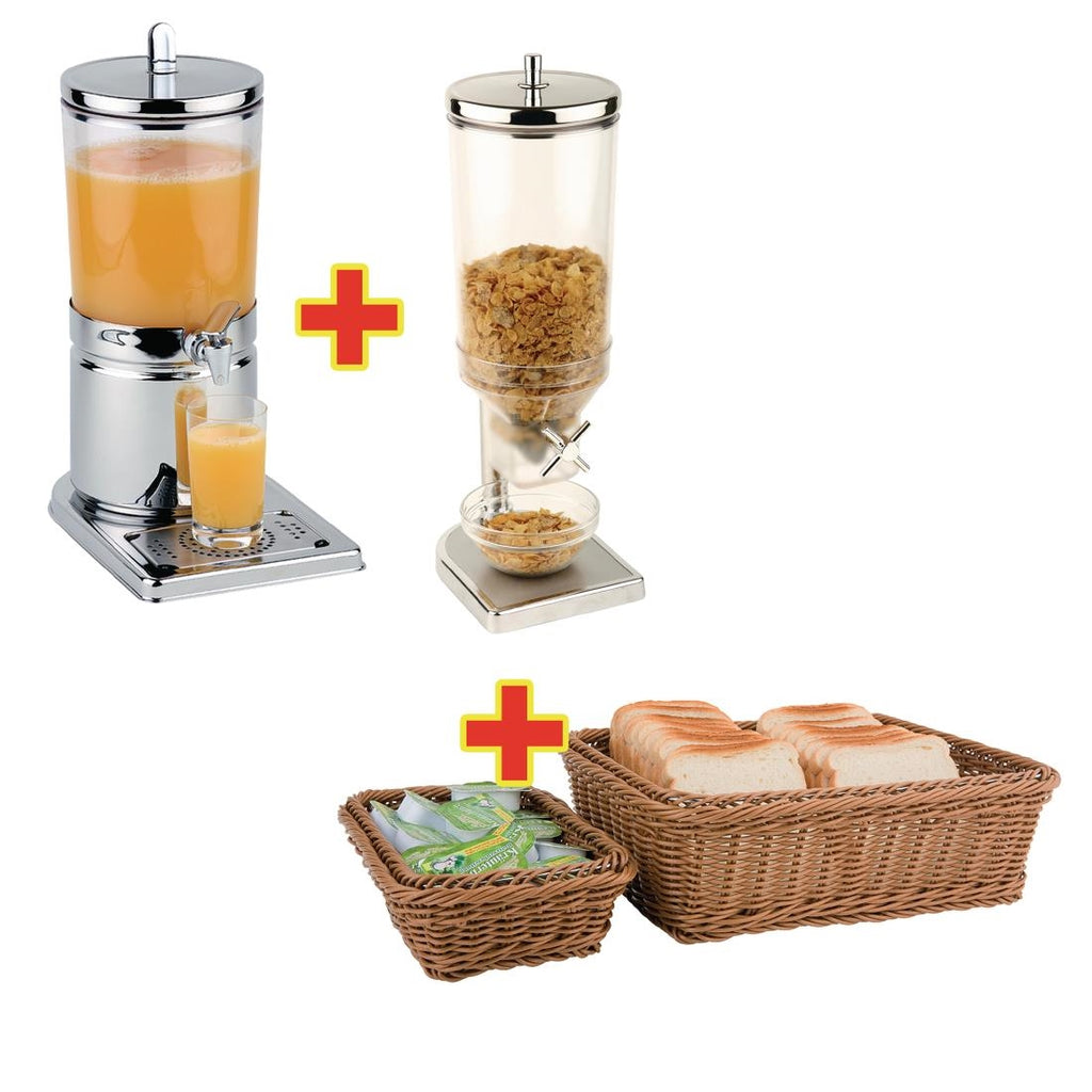 APS Breakfast Service Set with Cereal Dispenser, Juice Dispenser and Baskets S957