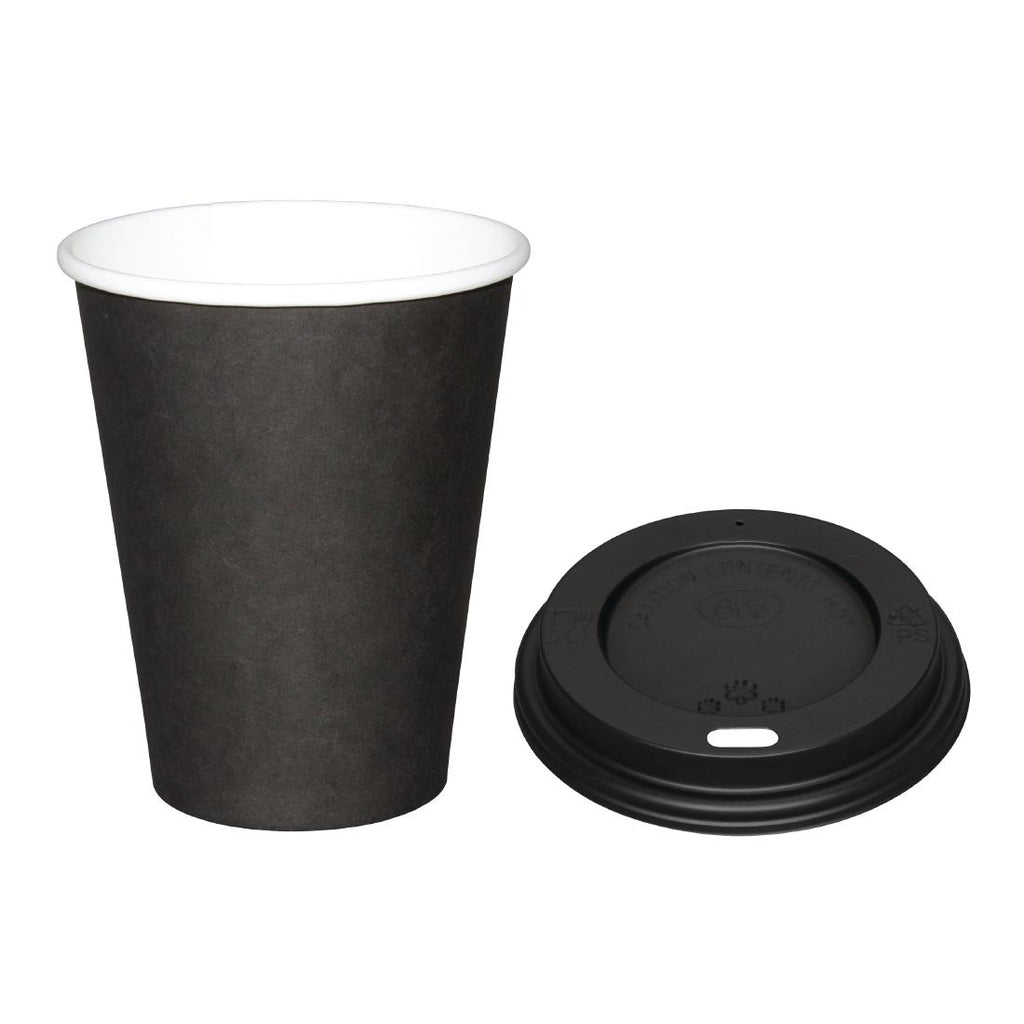 Special Offer Fiesta Recyclable Black 225ml Hot Cups and Black Lids (Pack of 1000) SA431