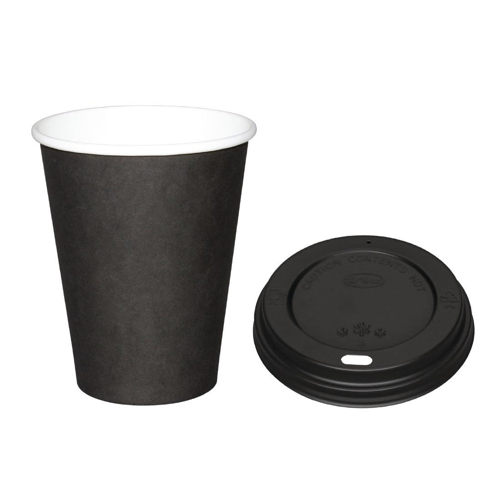 Special Offer Fiesta Recyclable Black 340ml Hot Cups and Black Lids (Pack of 1000) SA433