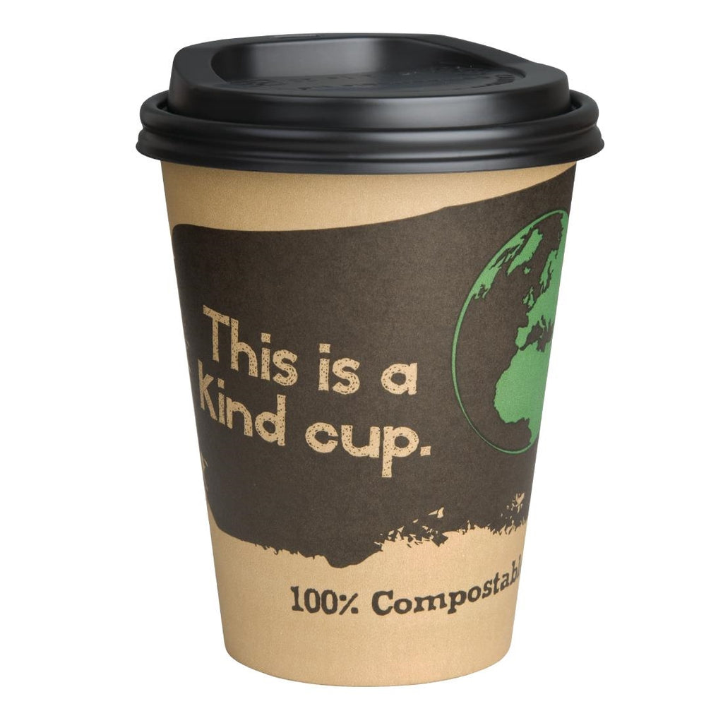 Fiesta Compostable 12oz Hot Cups and Lids Bundle (Pack of 50) SA485