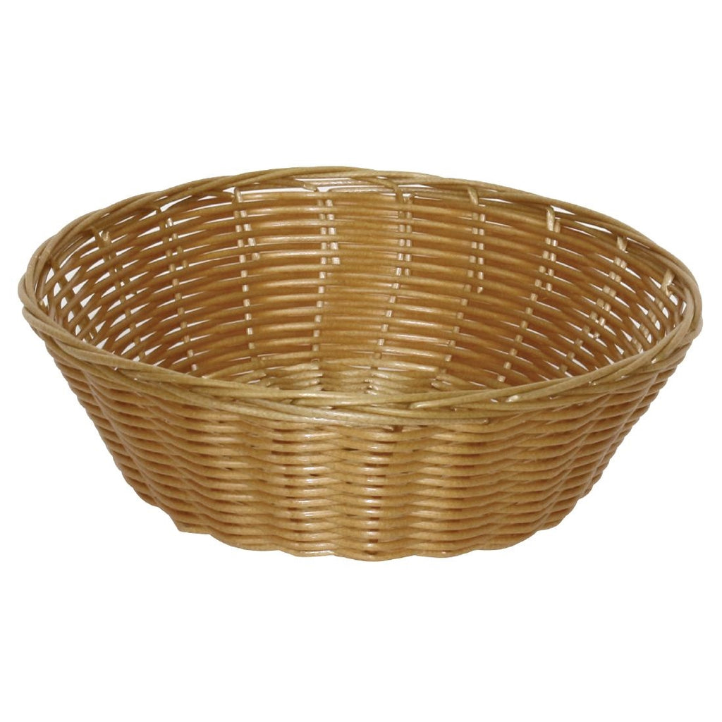 Poly Wicker Round Food Basket (Pack of 6) T363