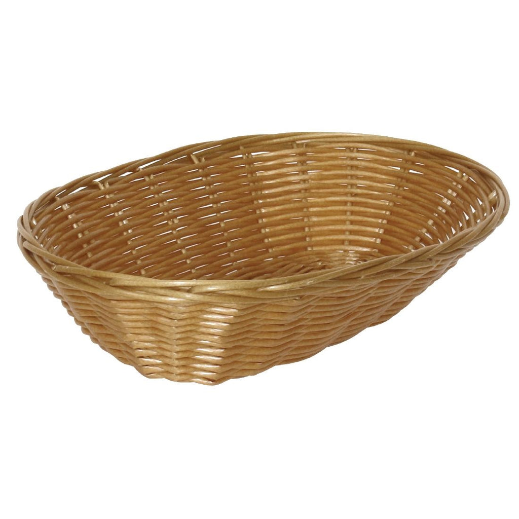Poly Wicker Oval Food Basket (Pack of 6) T364