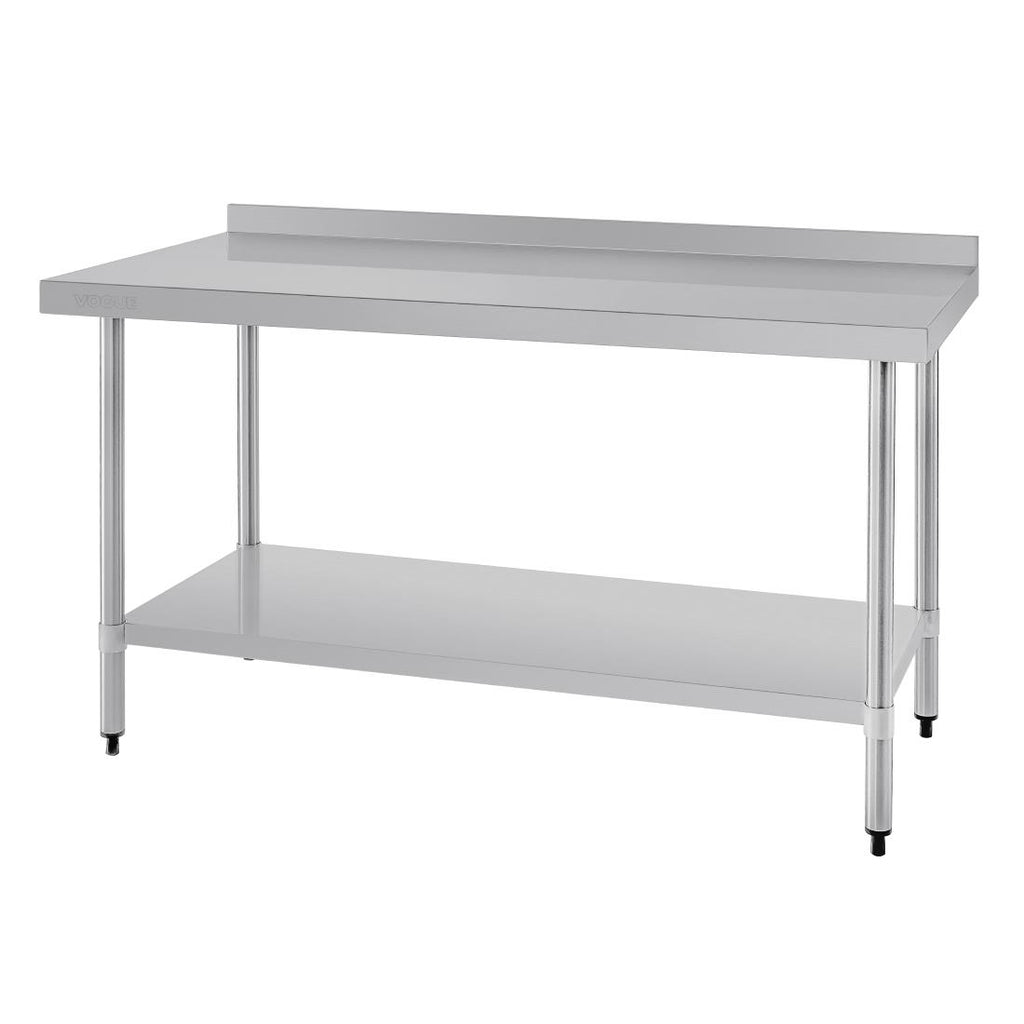 Vogue Stainless Steel Prep Table with Upstand 1500mm T382