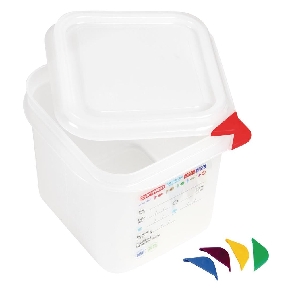Araven Polypropylene 1/6 Gastronorm Food Containers 2.6Ltr (Pack of 4) T984