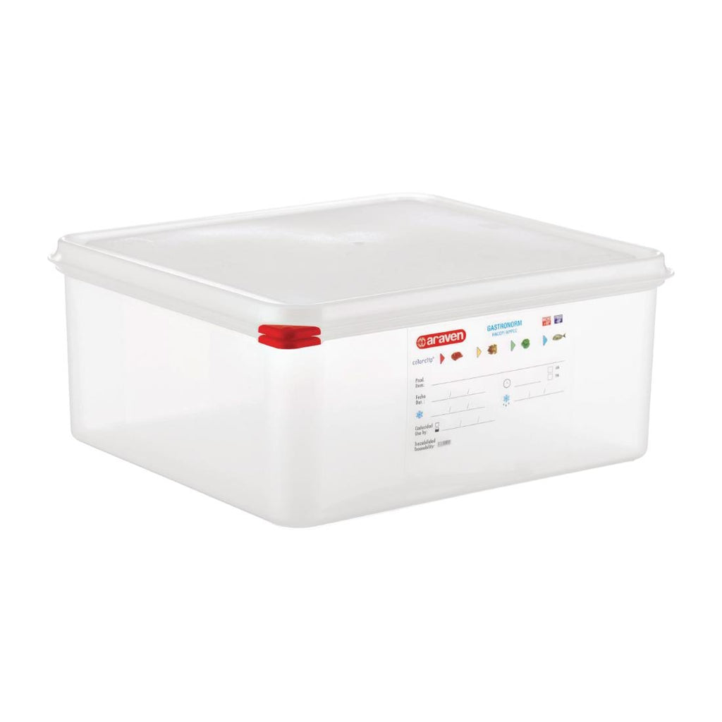 Araven Polypropylene 2/3 Gastronorm Food Storage Container 13.5Ltr (Pack of 4) T990