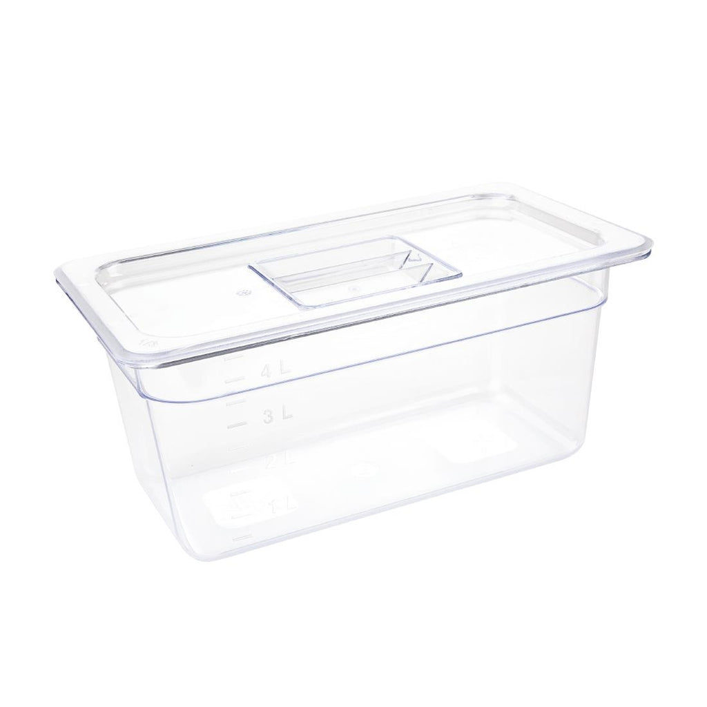 Vogue Polycarbonate 1/3 Gastronorm Container 150mm Clear U234