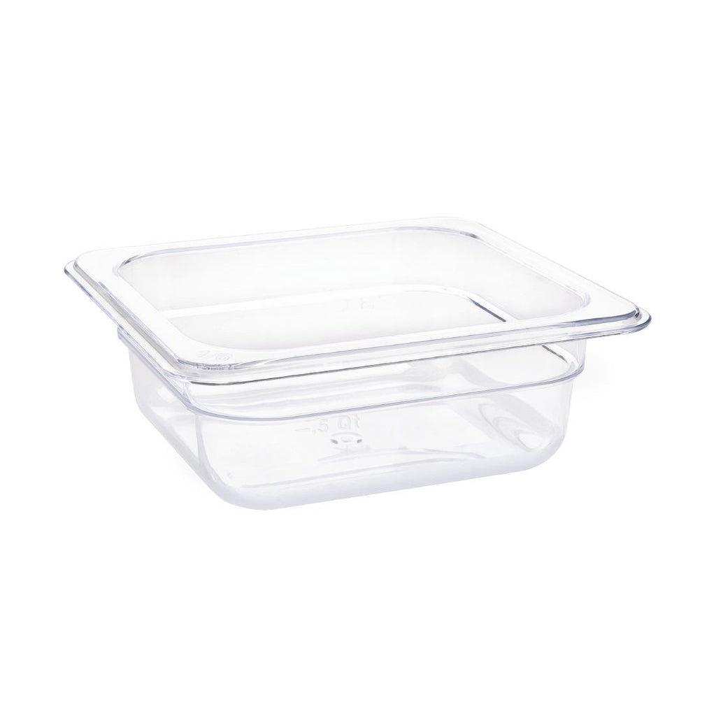 Vogue Polycarbonate 1/6 Gastronorm Container 65mm Clear U239