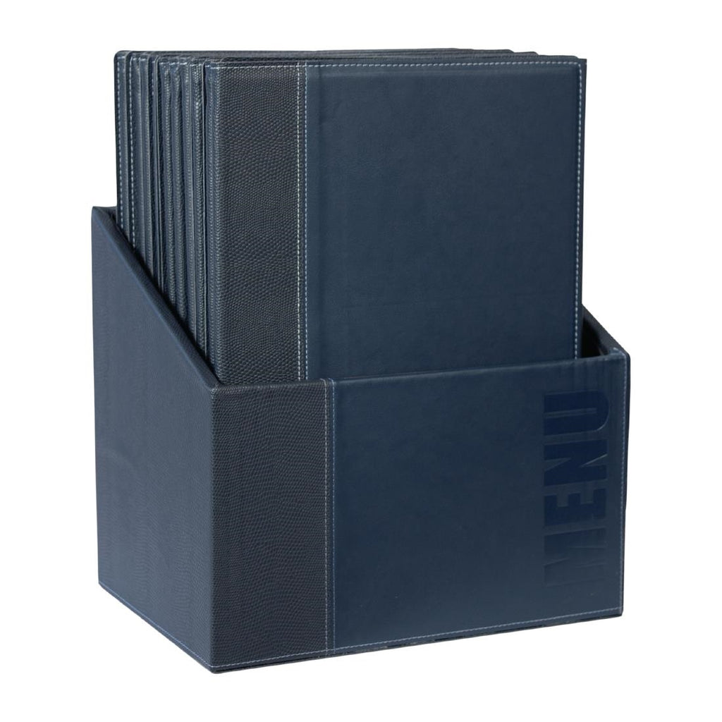 Securit Contemporary Menu Covers and Storage Box A4 Blue (Pack of 20) U270