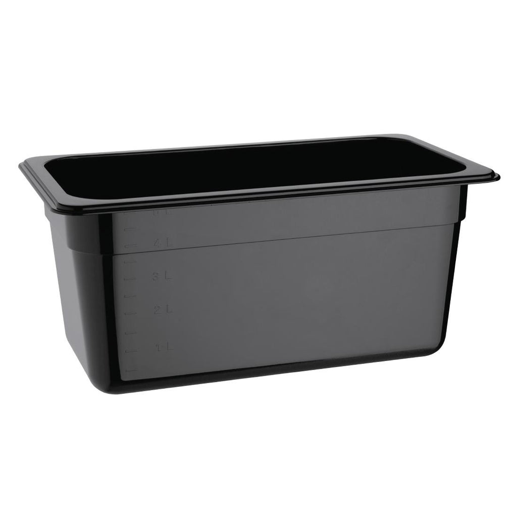Vogue Polycarbonate 1/3 Gastronorm Container 150mm Black U464