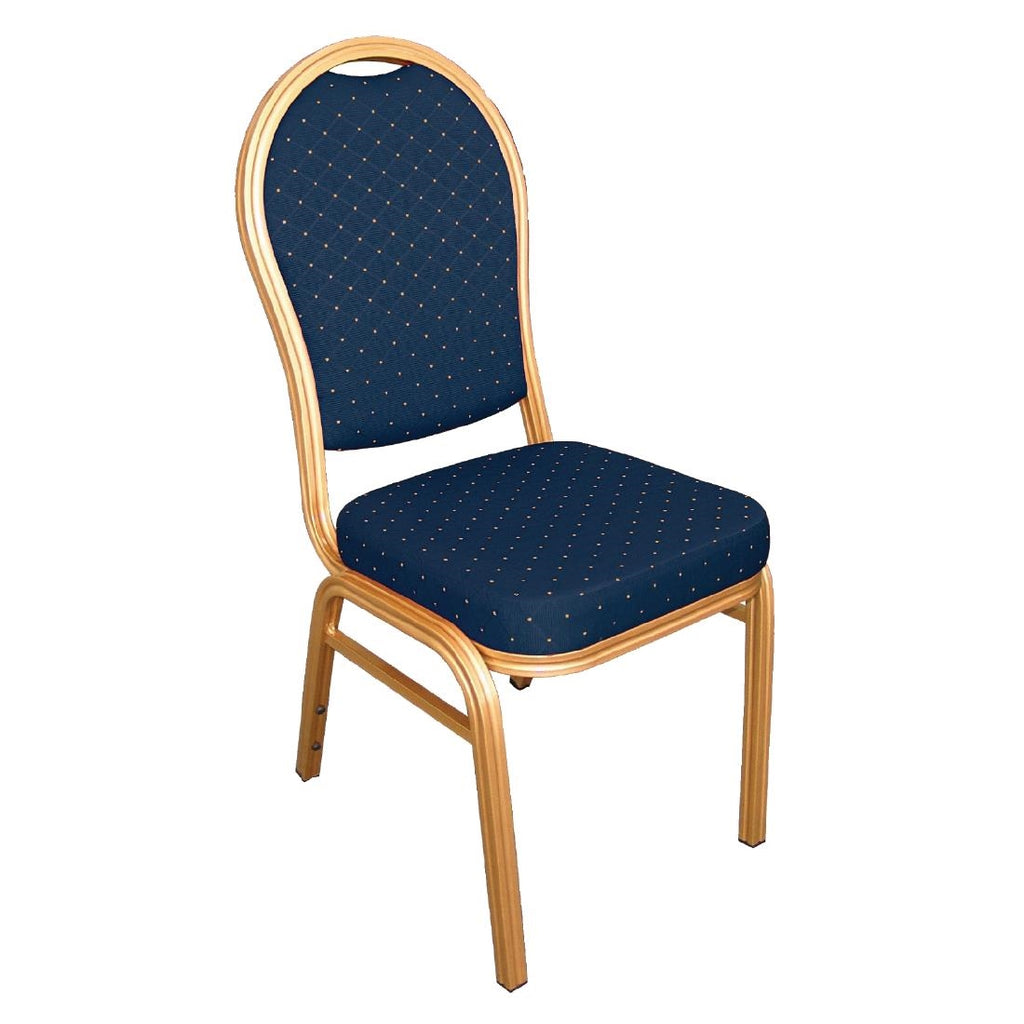Bolero Arched Back Banquet Chairs Blue & Gold (Pack of 4) U526