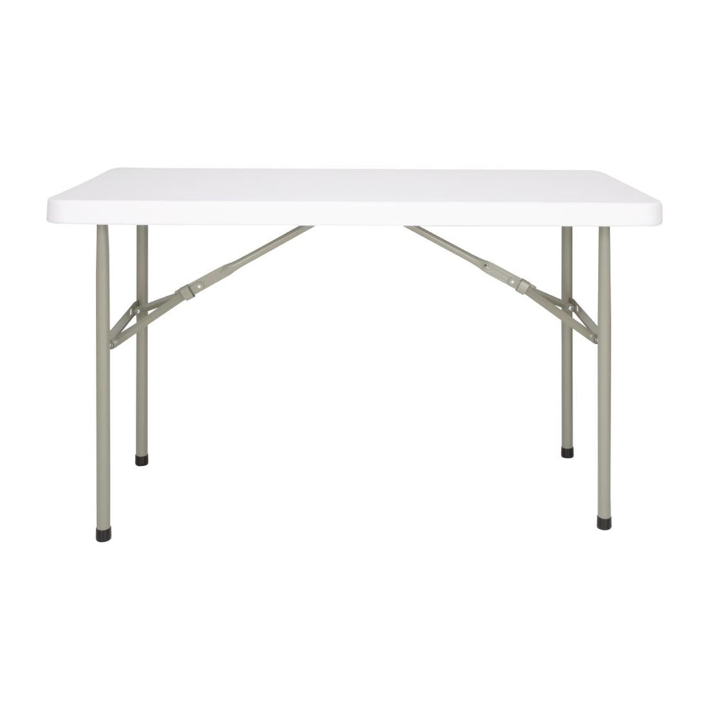 Bolero PE Rectangular Folding Table White 4ft (Single) U543