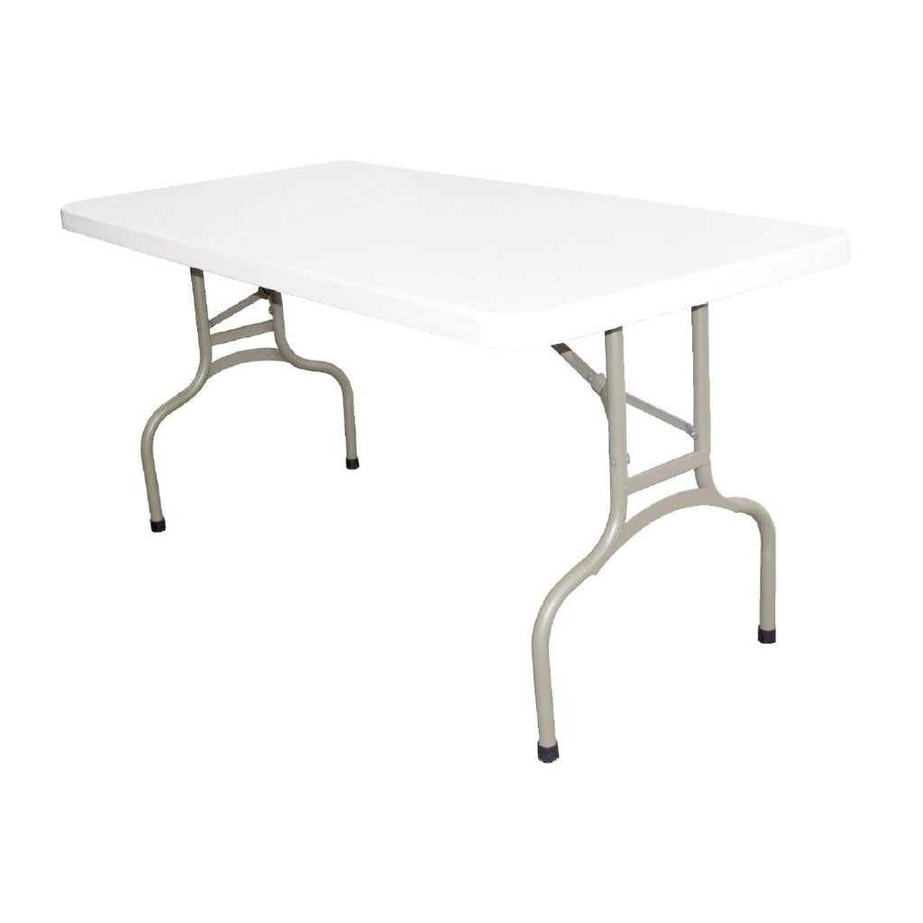 Bolero PE Rectangular Folding Table White 5ft (Single) U544